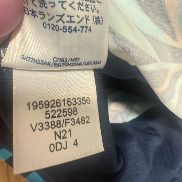 Lands End‎ underwire tankini top floral sea navy leaves size 4 NWT palm v neck - Picture 8 of 8